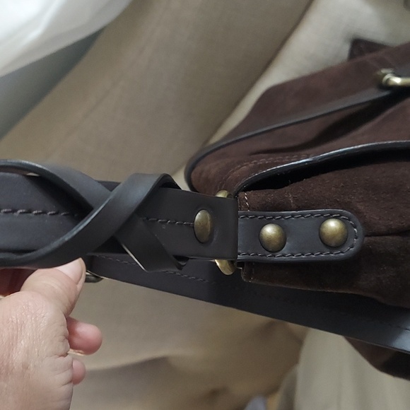 Garnet Hill Siena  Messenger Crossbody Leather Suede Bag Made in Italy - Picture 11 of 13